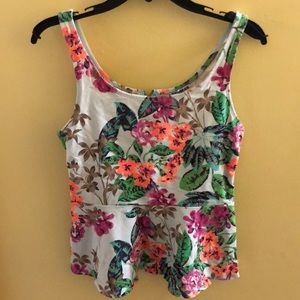 Express Floral Peplum Tank